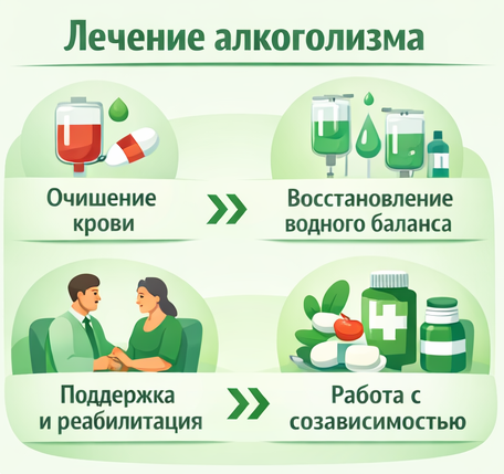 лечение алкоголизма в Углегорске этапы